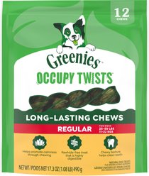 Greenies Occupy Twists Regular Natural Chicken Flavor Dental Dog Treats, 12 count