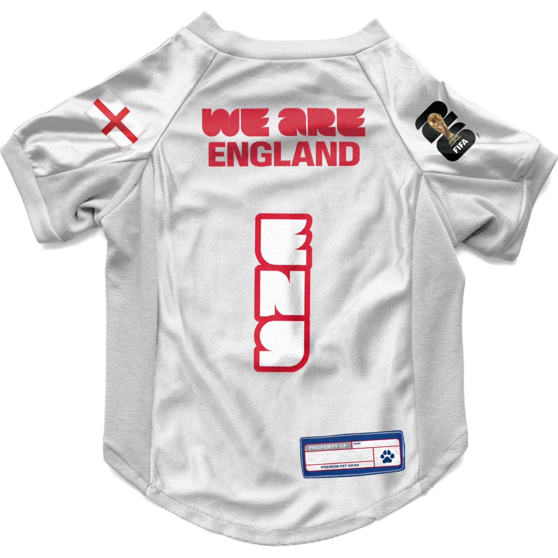 Littlearth FIFA World Cup 2026 Stretch Dog Jersey, X-Large, England
