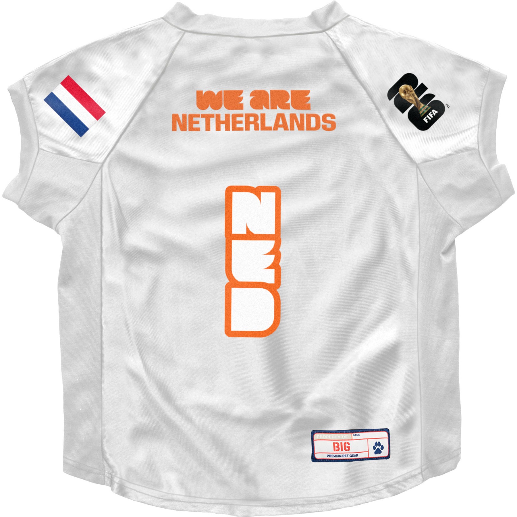 Littlearth FIFA World Cup 2026 Stretch Dog Jersey, Big Dog, Netherlands
