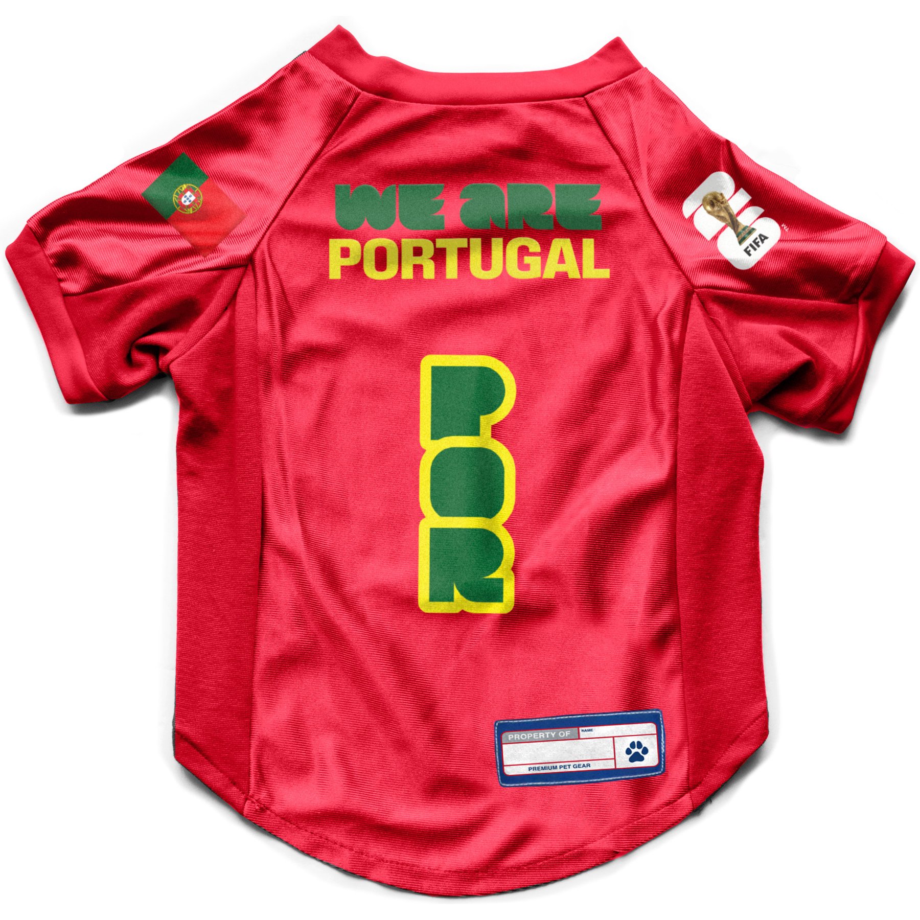Littlearth FIFA World Cup 2026 Stretch Dog Jersey, Medium, Portugal