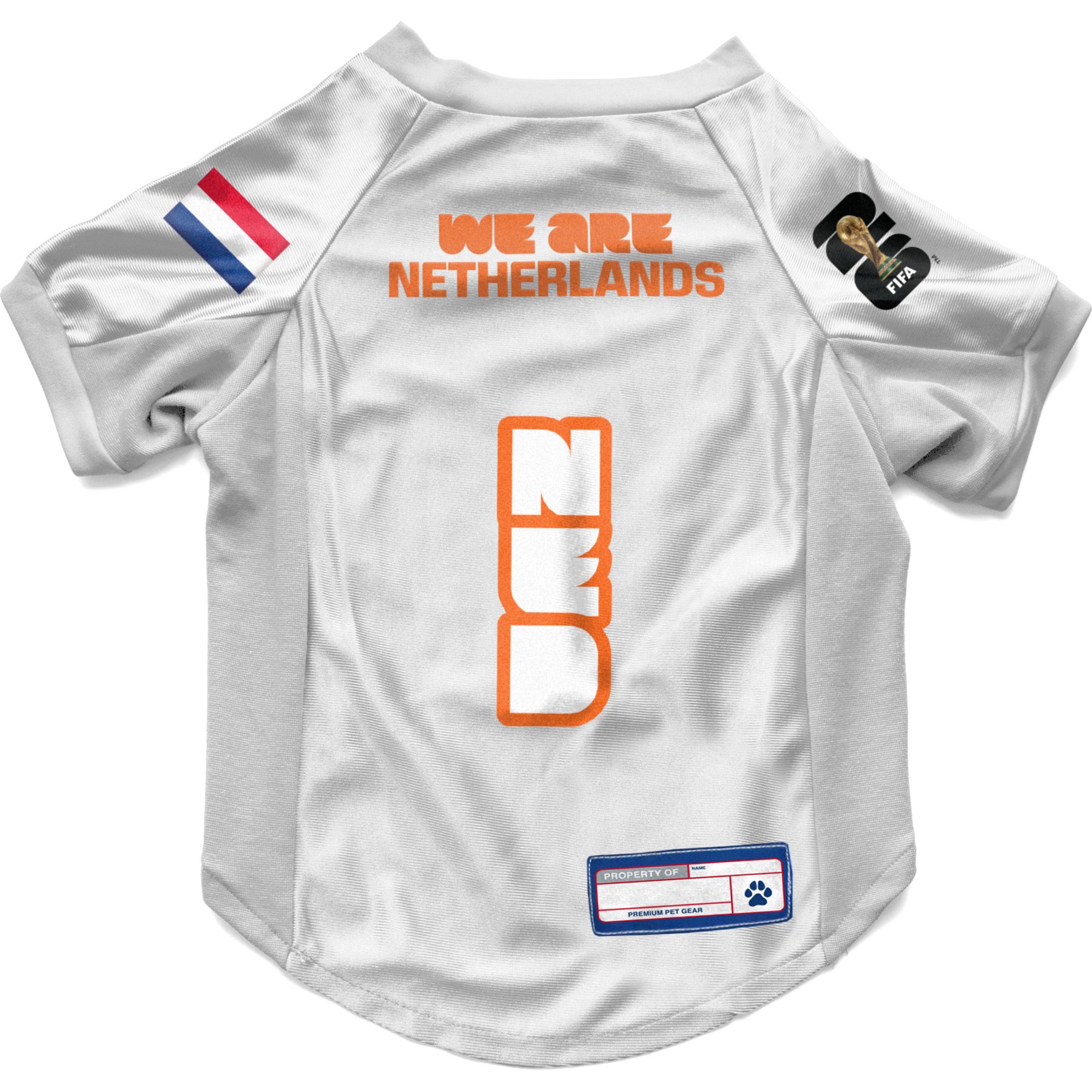 Littlearth FIFA World Cup 2026 Stretch Dog Jersey, Large, Netherlands