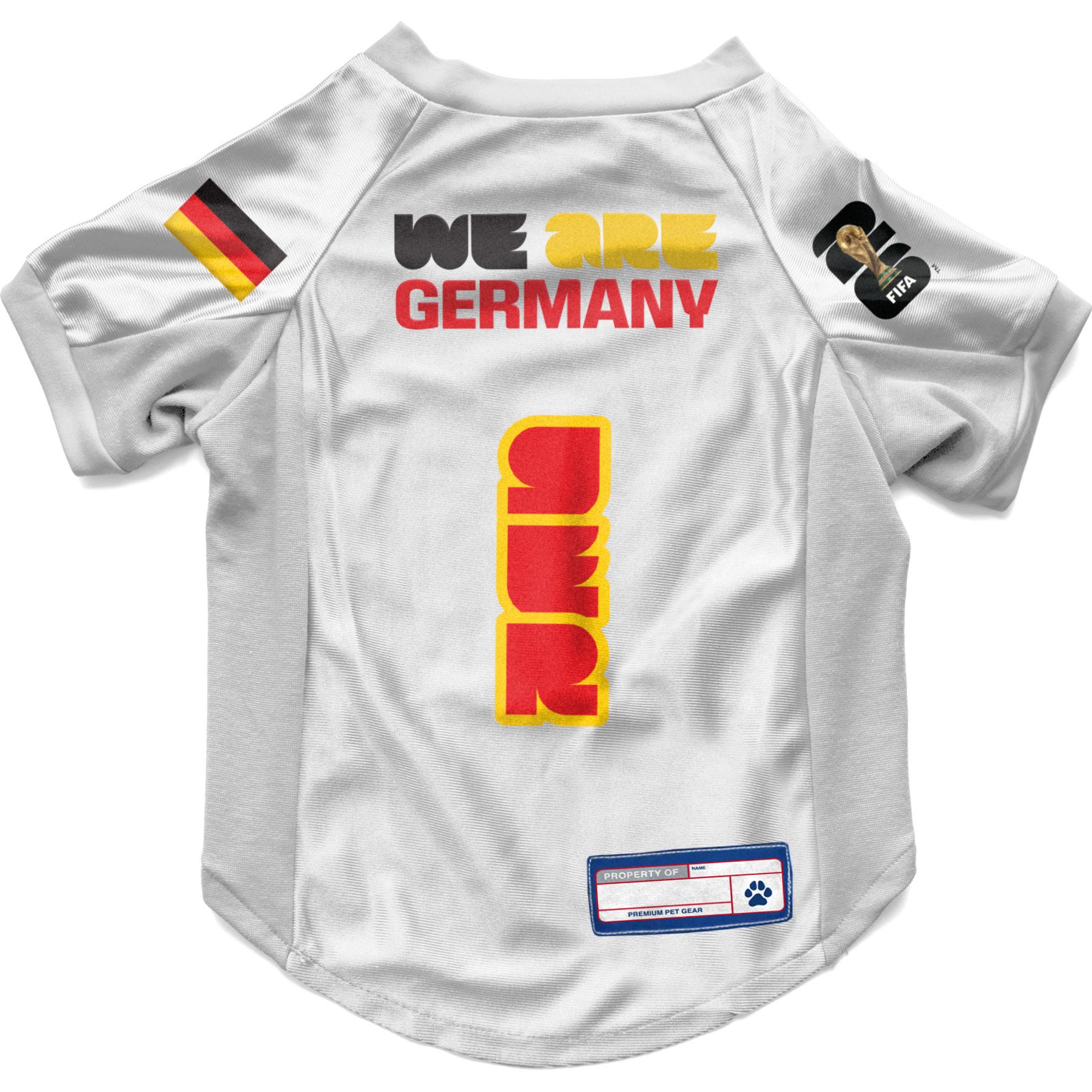 Littlearth FIFA World Cup 2026 Stretch Dog Jersey, X-Small, Germany