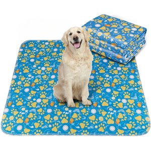 UPSKY Washable Reusable Super Absorbent Waterproof Dog Pee Pads, Blue, 34 x 36-in, 2 count