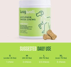 WagWell Ahiflower Omega Chews Supplement for Dogs, 60 count slide 2 of 9
