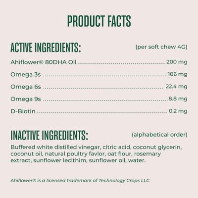 Show full view: WagWell Ahiflower Omega Chews Supplement for Dogs, 60 count slide 9 of 10