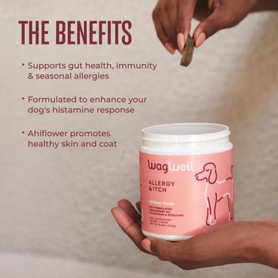 Show full view: WagWell Allergy & Itch Chews Supplement for Dogs, 60 count slide 5 of 9