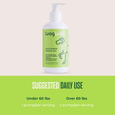 Show full view: WagWell Ahiflower Omega Oil Liquid Supplement for Dogs, 8-fl oz bottle slide 8 of 10