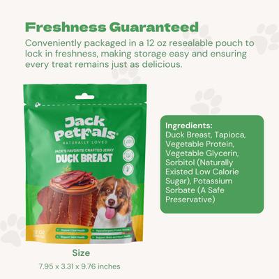 Show full view: Jack PetPals Jack’s Favorite Crafted Grain-Free Duck Breast Jerky Dog Treats, 12-oz slide 8 of 10