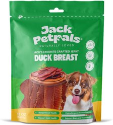 Jack PetPals Jack’s Favorite Crafted Grain-Free Duck Breast Jerky Dog Treats, 12-oz