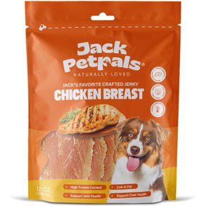 Jack PetPals Jack's Favorite Crafted Grain-Free Chicken Breast Jerky Dog Treats, 12-oz