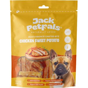 Jack PetPals Jack’s Favorite Crafted Bite Grain-Free Chicken Sweet Potato Dehydrated Dog Treats, 12-oz