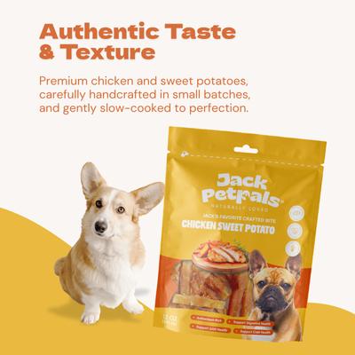 Show full view: Jack PetPals Jack’s Favorite Crafted Bite Grain-Free Chicken Sweet Potato Dehydrated Dog Treats, 12-oz slide 4 of 10