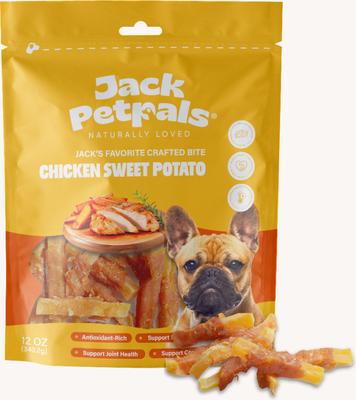 Show full view: Jack PetPals Jack’s Favorite Crafted Bite Grain-Free Chicken Sweet Potato Dehydrated Dog Treats, 12-oz slide 3 of 10