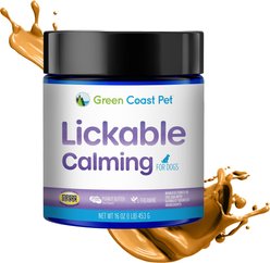 Green Coast Pet Lickable Calming Supplement for Dogs, 16-oz jar