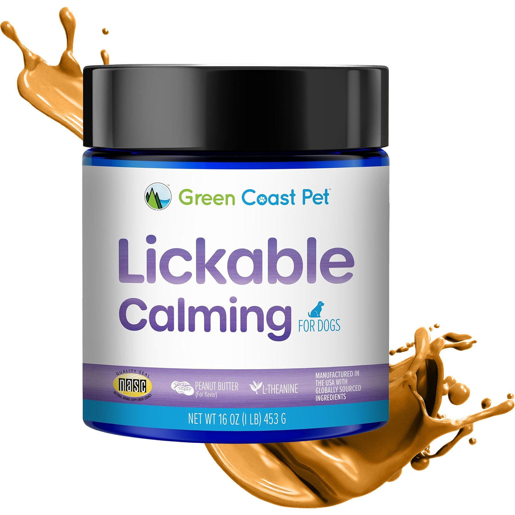 Green Coast Pet Lickable Calming Supplement for Dogs, 16-oz jar