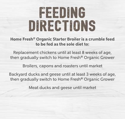 Show full view: Kent / Blue Seal Home Fresh Organic Starter Broiler 23% Protein Crumble Chicken Food, 40-lb bag slide 6 of 8