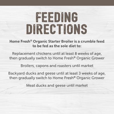 Show full view: Kent / Blue Seal Home Fresh Organic Starter Broiler 23% Protein Crumble Chicken Food, 40-lb bag slide 7 of 9