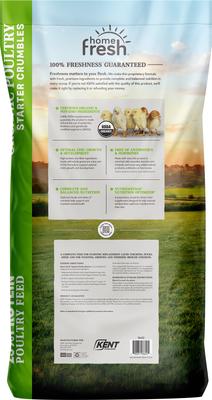 Show full view: Kent / Blue Seal Home Fresh Organic Starter Broiler 23% Protein Crumble Chicken Food, 40-lb bag slide 3 of 9