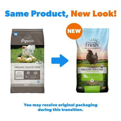Show full view: Kent / Blue Seal Home Fresh Organic Chicken 16% Protein Layer Pellet Poultry Food, 40-lb bag slide 2 of 9