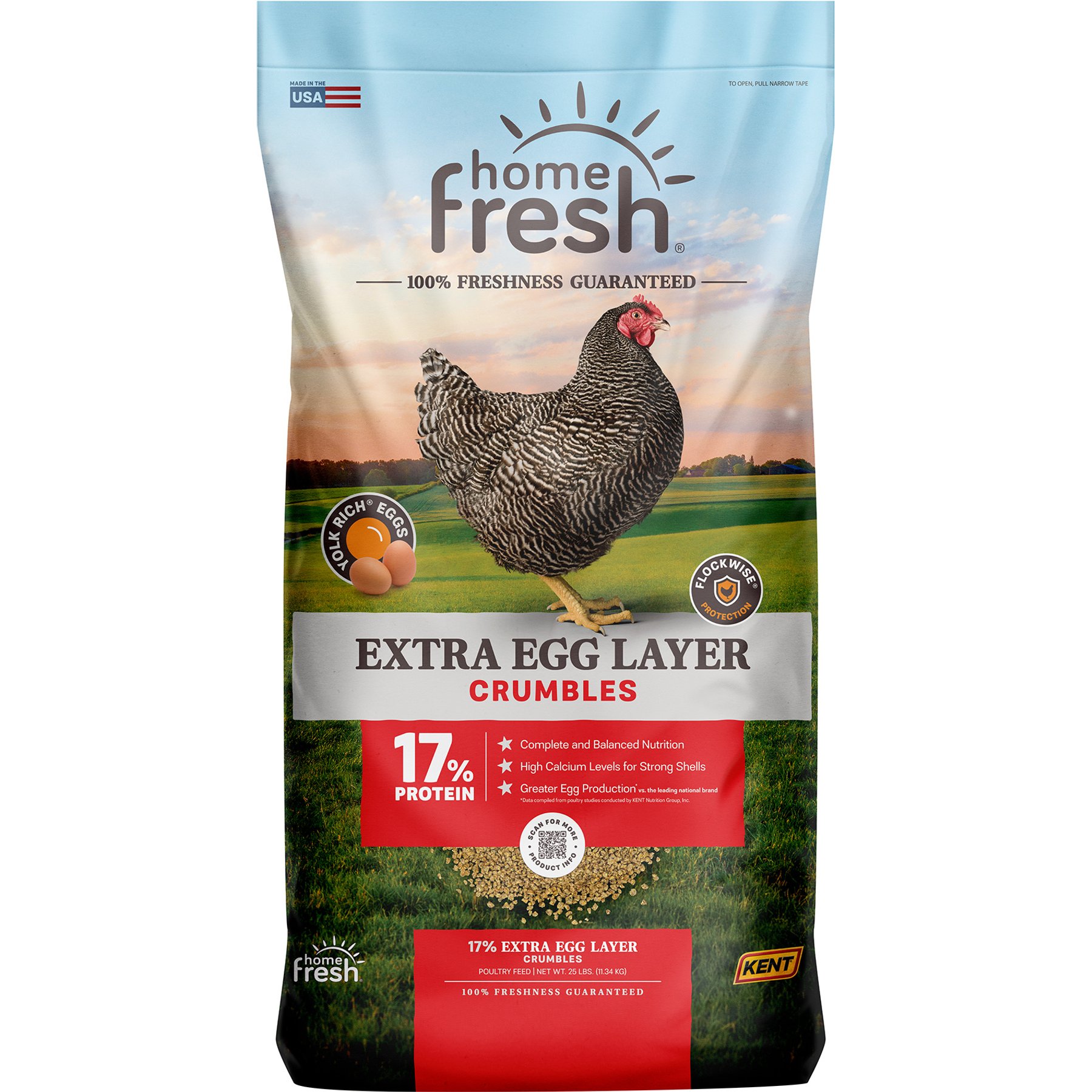 Kent / Blue Seal Home Fresh Extra Egg Layer 17% Protein Crumbles Chicken Feed, 25-lb bag