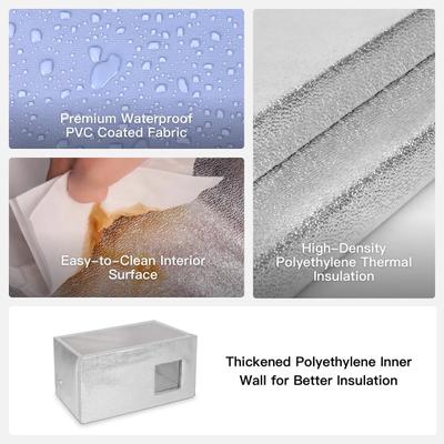 Show full view: Wagstro Elevated Foam Panel Rain Roof Heavy Duty Polyester Outdoor Heated Cat House, Large, Blue slide 7 of 10