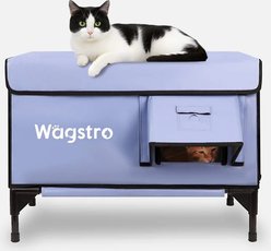 Wagstro Elevated Foam Panel Rain Roof Heavy Duty Polyester Outdoor Heated Cat House, Large, Blue slide 2 of 9