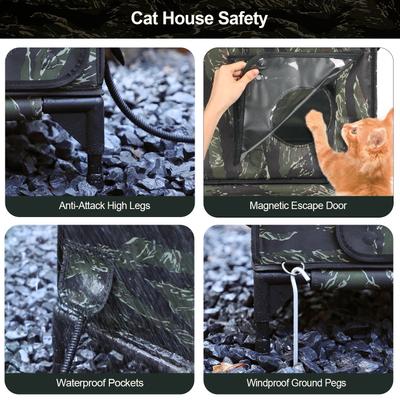 Show full view: Furventi Flagship Eco-Friendly Waterproof Multi-Exit Polyester Outdoor Heated Cat House, Tiger Camouflage, Large slide 8 of 8