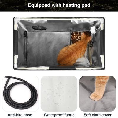 Show full view: Furventi Flagship Eco-Friendly Waterproof Multi-Exit Polyester Outdoor Heated Cat House, Tiger Camouflage, Large slide 7 of 8