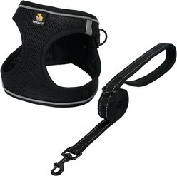 Bella & Pal OxyMesh Velcro Step-in Harness & Leash Set, Black, Large