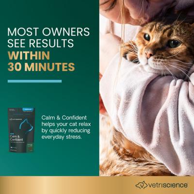 Show full view: VetriScience Composure Trout & Chicken Flavored Soft Chew Calming Supplement for Cats, 30 count slide 4 of 11