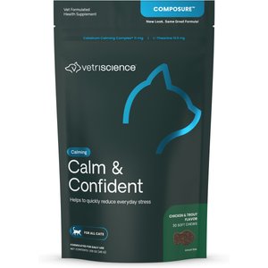 VetriScience Composure Trout & Chicken Flavored Soft Chew Calming Supplement for Cats, 30 count