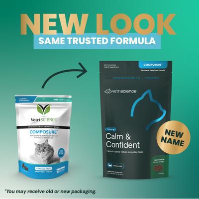 Show full view: VetriScience Composure Trout Flavored Soft Chews Calming Supplement for Cats, 30 count slide 3 of 11