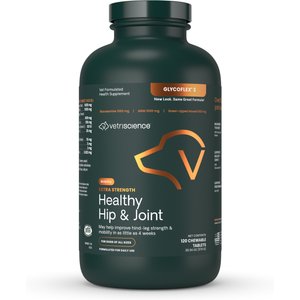 VetriScience GlycoFlex Stage III Chicken Flavored Chewable Tablets Joint Supplement for Dogs, 120 count