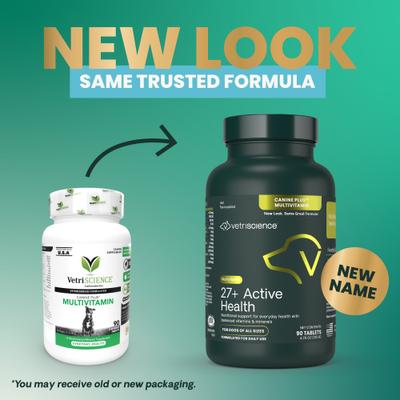 Show full view: VetriScience Canine Plus Duck Flavored Chewable Tablets Multivitamin for Dogs, 90 count slide 3 of 11