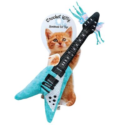 Show full view: Crochet Kitty Phat Cat's Kickin' Guitar Plush Cat Toy slide 2 of 4