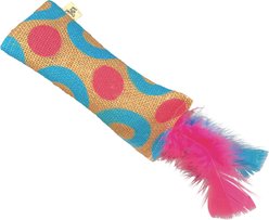 Crochet Kitty Burlap Kickin' Stick Plush Cat Toy, Color Varies