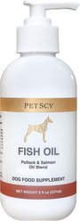 PetScy Fish Oil Salmon Flavored & Pollock Blend Liquid Skin & Coat Supplement for Dogs, 8-fl oz bottle