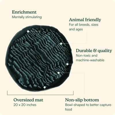 Show full view: Reggie Stimulating Dog Feeder Mat, Large, Hunter Green slide 3 of 5