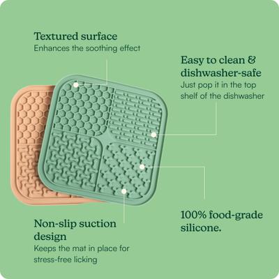 Show full view: Reggie Soothing Dog Lick Mat, Green, Medium slide 4 of 6