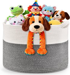 HOMAGICO Dog Toy Storage Basket, Extra Large, Grey slide 2 of 5