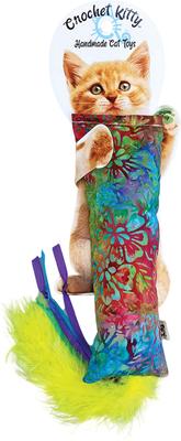 Show full view: Crochet Kitty Kickin' Stick with Ribbon Streamers Plush Cat Toy slide 2 of 3