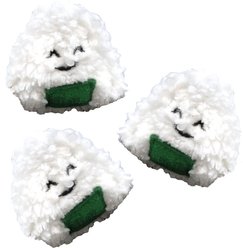 Crochet Kitty Yummy Origiri Plush Cat Toy, 3 count