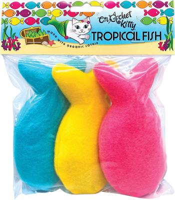 Show full view: Crochet Kitty Tropical Catnip Fish Plush Cat Toys, 3 count slide 2 of 3