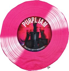 Crochet Kitty Purrl Jam Record Cat Mat with Crinkle & Catnip