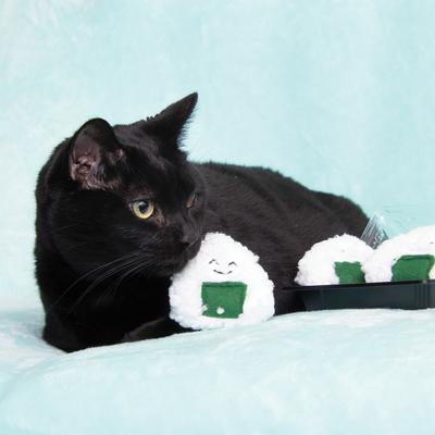 Show full view: Crochet Kitty Yummy Origiri Plush Cat Toy, 3 count slide 3 of 3