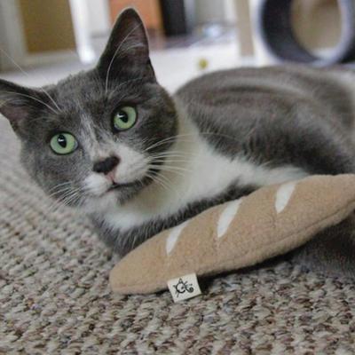 Show full view: Crochet Kitty French Baguette with Catnip Plush Cat Toy slide 3 of 3