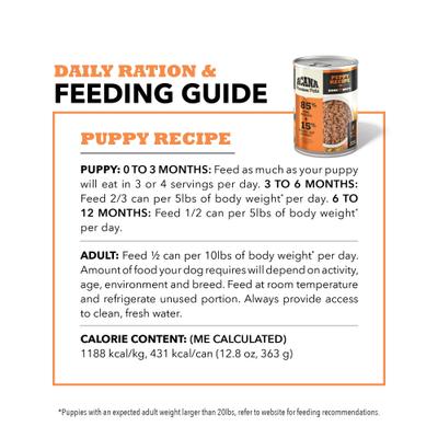 Show full view: ACANA Premium Pate Puppy in Bone Broth Grain-Free Wet Dog Food, 12.8-oz can, case of 12 slide 8 of 13