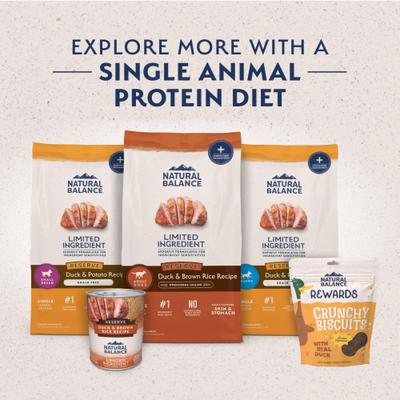 Show full view: Natural Balance Limited Ingredient Reserve Duck & Brown Rice Recipe Dry Dog Food, 12-lb bag slide 6 of 12