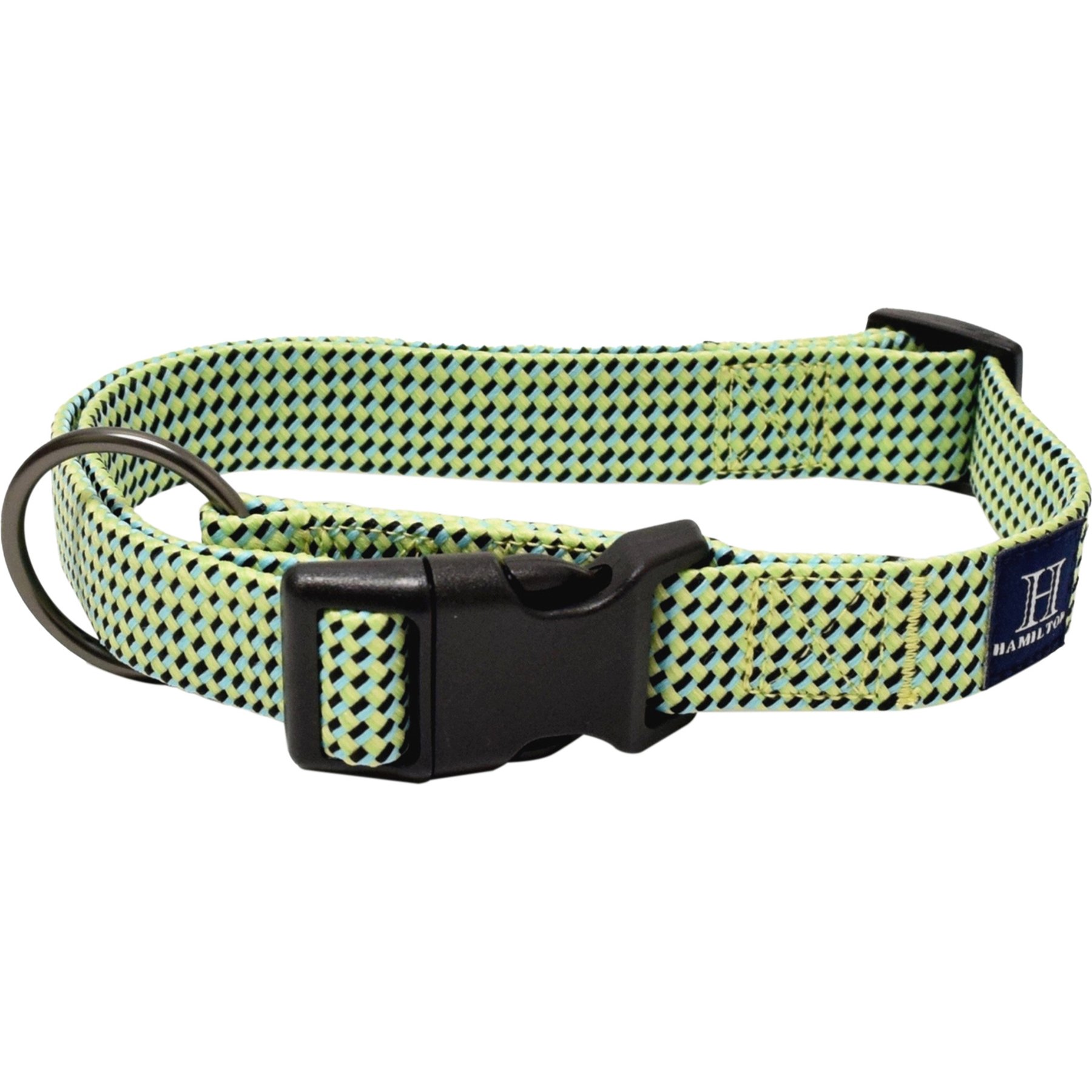 Hamilton A Day Together Luxury Paracord Nylon Standard Dog Collar, Lime, Small/Medium: 12 to 18-in neck, 5/8-in wide