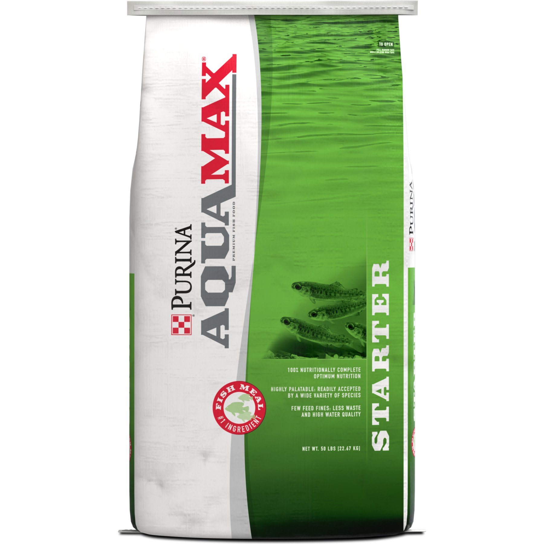 Purina AquaMax Fingerling Starter 300 Extruded Fish Food, 50-lb bag